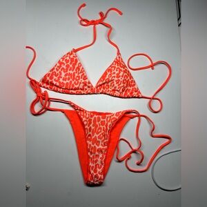 🧡 Neon Leopard Print Bikini Set 🐆